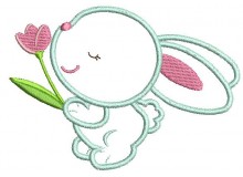 Stickmuster - Hasi mit Blume